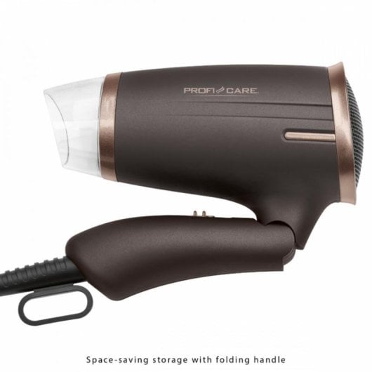 Sèche-cheveux de Voyage Pliable ProfiCare HT 3009 1400W 2 Températures 2 Vitesses Marron