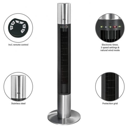 AEG T-VL 5537 Ventilador de Torre con Mando 40W