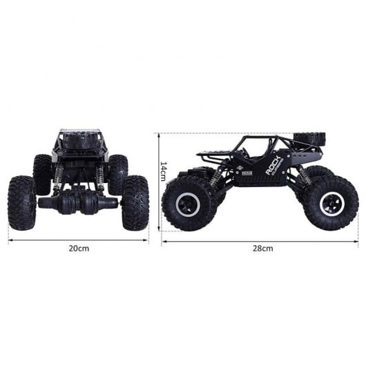 Aosom RC Crawler Carro Telecomandado Todo-o-Terreno Preto