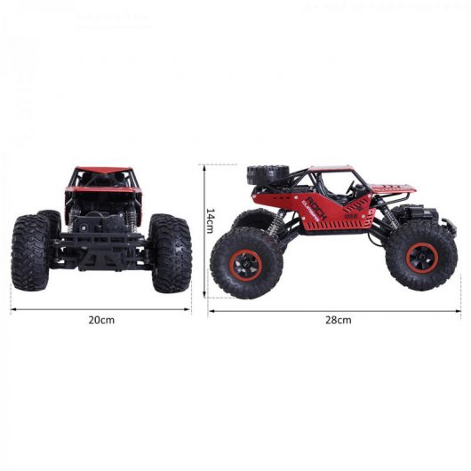 Aosom RC Crawler Carro Telecomandado Todo-o-Terreno Vermelho
