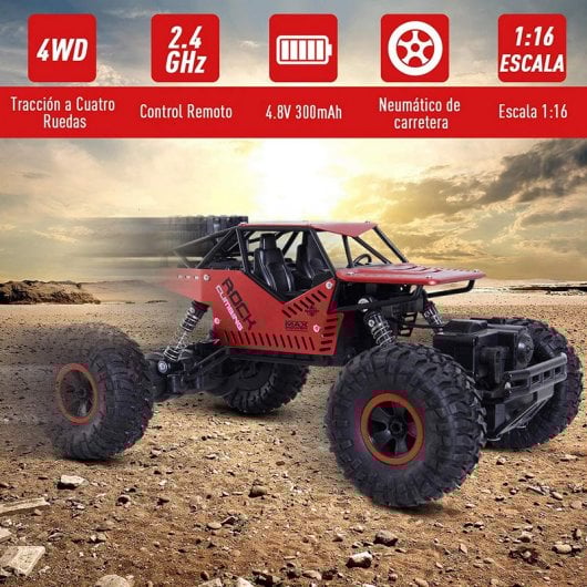 Aosom RC Crawler Carro Telecomandado Todo-o-Terreno Vermelho