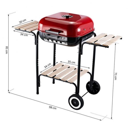 Outsunny Barbacoa Portátil Multifuncional de Carbón
