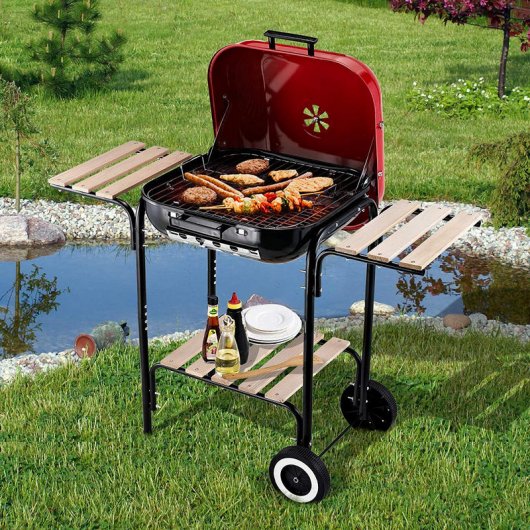 Outsunny Barbacoa Portátil Multifuncional de Carbón