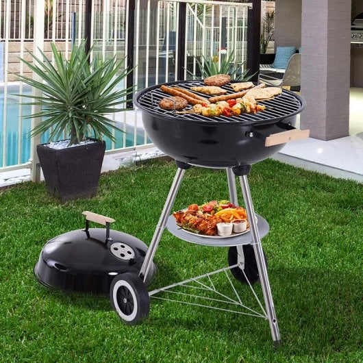 Outsunny Barbacoa Portátil Circular de Carbón