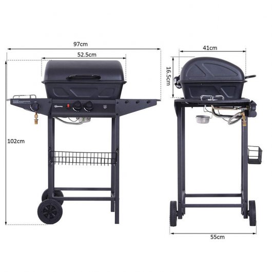 Outsunny Barbacoa de Gas 5.5KW