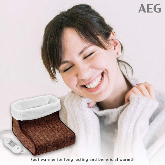 AEG FW 5645 Calienta Pies Eléctrico 100W Blanco/Marrón