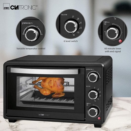 Clatronic MBG 3727 Horno Grill de Sobremesa Asador de Pollos 25L 1500W