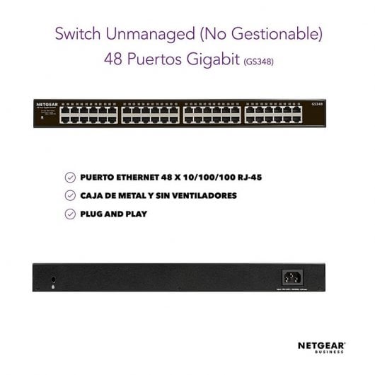 Netgear GS348 Switch non géré 48 ports Ethernet Gigabit 1U