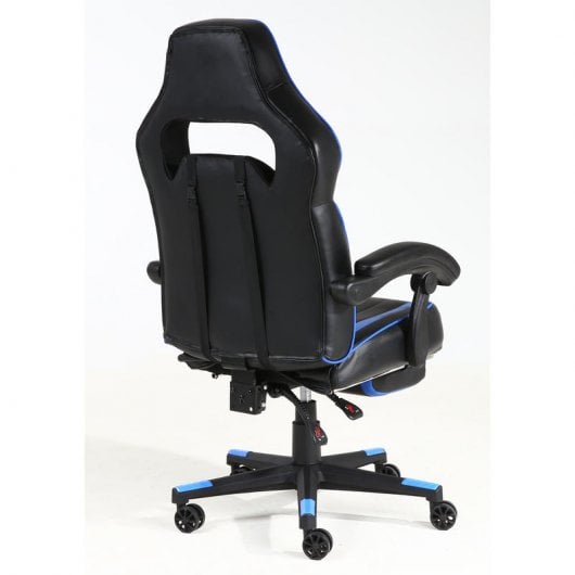 F36-2 Silla Gaming con Reposapiés Azul/Negra