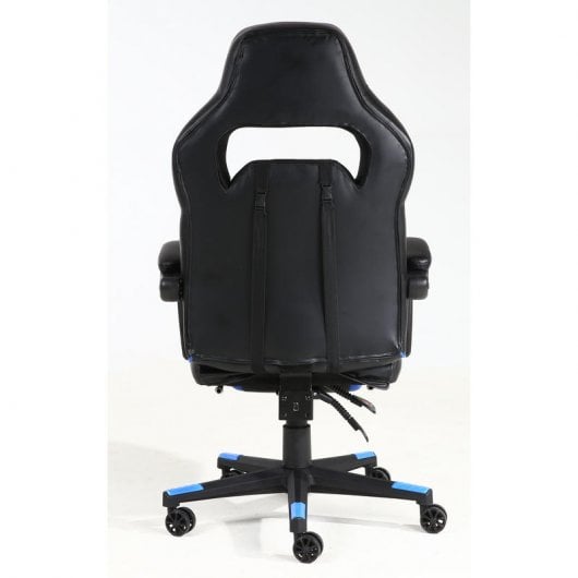 F36-2 Silla Gaming con Reposapiés Azul/Negra