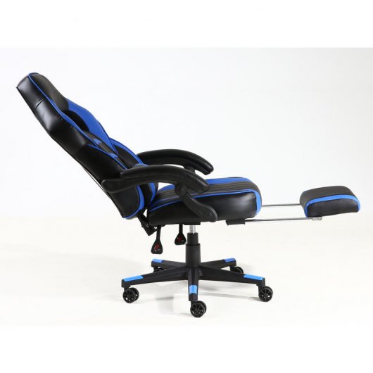 F36-2 Silla Gaming con Reposapiés Azul/Negra