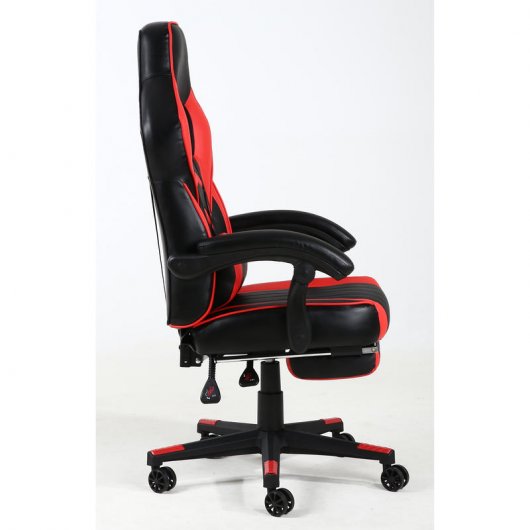 F36-2 Silla Gaming con Reposapiés Roja/Negra
