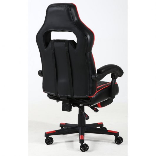F36-2 Silla Gaming con Reposapiés Roja/Negra