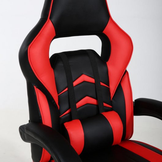 F36-2 Silla Gaming con Reposapiés Roja/Negra
