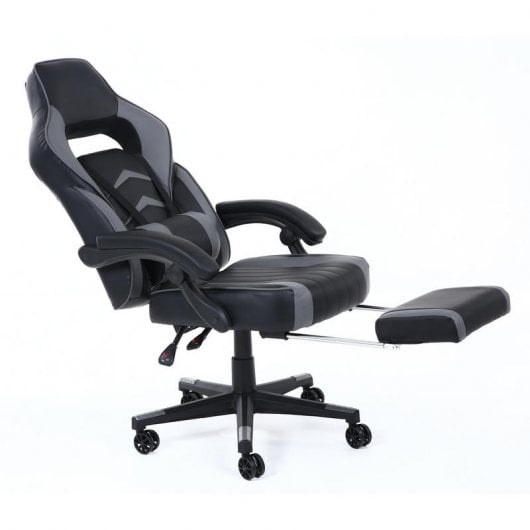 F36-2 Silla Gaming con Reposapiés Gris/Negra