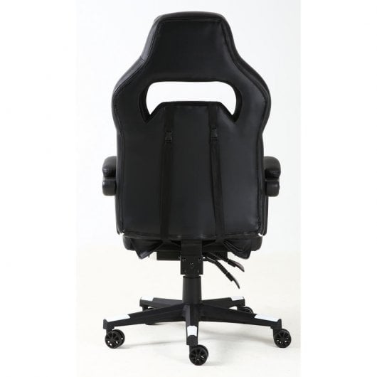 F36-2 Cadeira Gaming com Apoio para Pés Branca/Preta