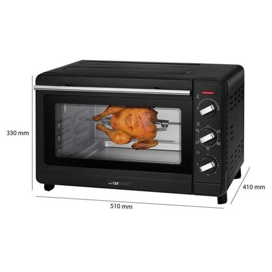 Tischbackofen Clatronic MBG 3728 Grill 30L 1500W Schwarz Edelstahl