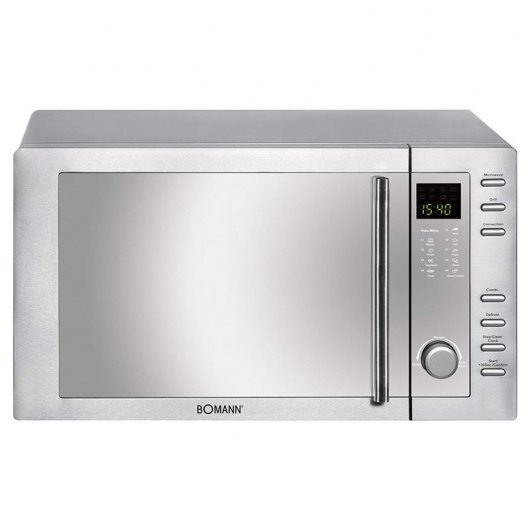 Bomann MWG 2281 H CB Microondas con Grill 23L 1300W Acero Inoxidable