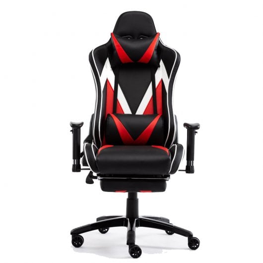 F004 Silla Gaming con Reposapiés Roja/Negra