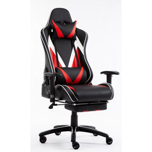 F004 Silla Gaming con Reposapiés Roja/Negra