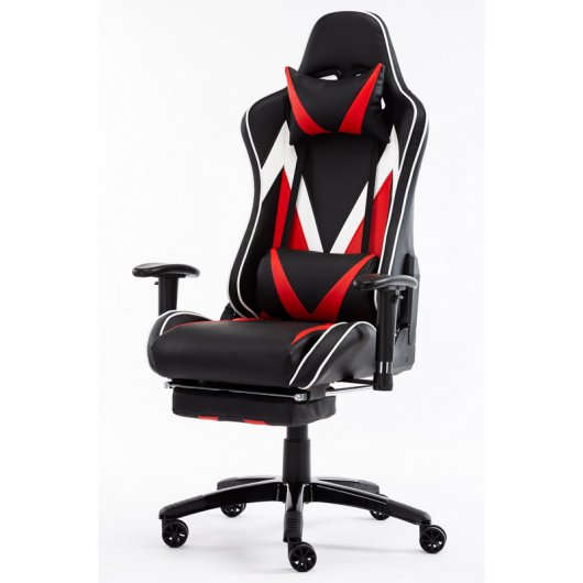 F004 Silla Gaming con Reposapiés Roja/Negra