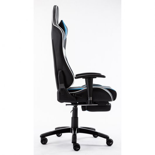 F004 Cadeira Gaming com Apoio para Pés Azul/Preta