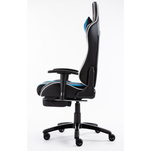 F004 Cadeira Gaming com Apoio para Pés Azul/Preta