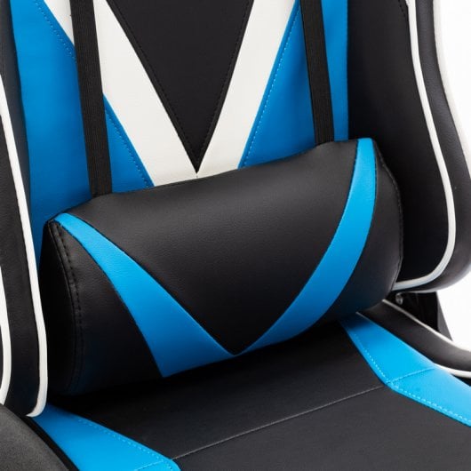 F004 Cadeira Gaming com Apoio para Pés Azul/Preta