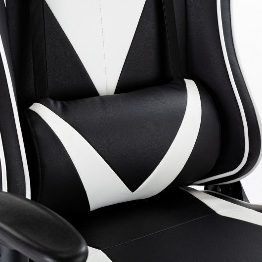 F004 Silla Gaming con Reposapiés Blanca/Negra