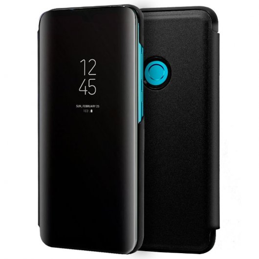 Cool Funda Flip Cover Clear View Negra para Huawei P Smart Plus (2019)/P Smart (2019)/Honor 10 Lite