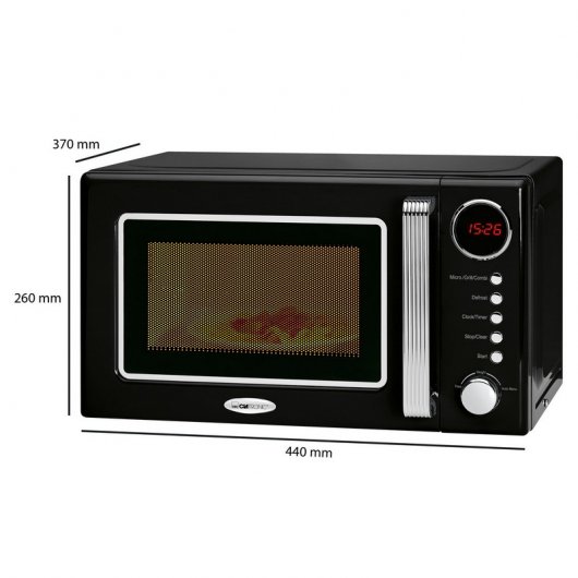 Clatronic MWG 790 Rock&Retro Micro-ondas com Grill 20L 700W Preto