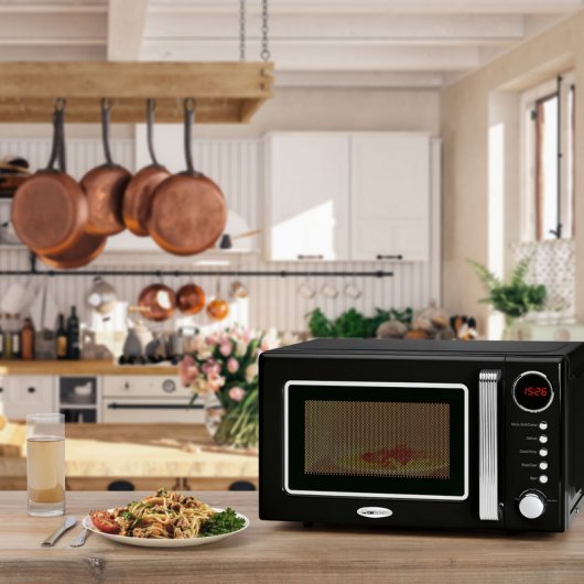 Clatronic MWG 790 Rock&Retro Micro-ondas com Grill 20L 700W Preto