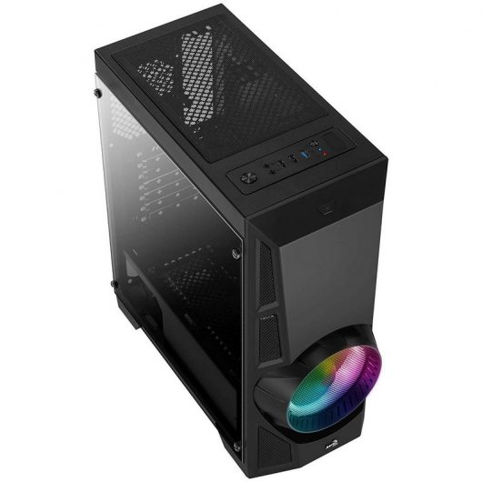 Aerocool AeroEngine RGB Tempered Glass USB 3.0 Schwarz