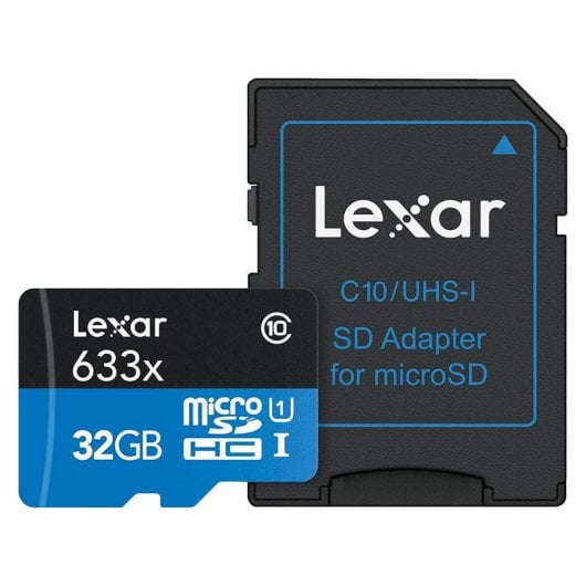 Lexar High Performance 633x MicroSDHC 32GB Clase 10 + Adaptador SD
