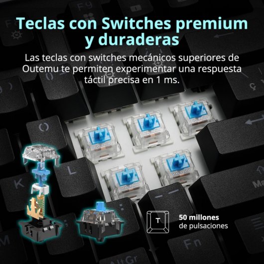 Tronsmart TK09R Teclado Mecánico Gaming RGB Switch Blue