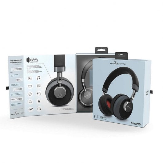 Energy Sistem Headphones BT Smart 6 Voice Assistant Titanium Auriculares