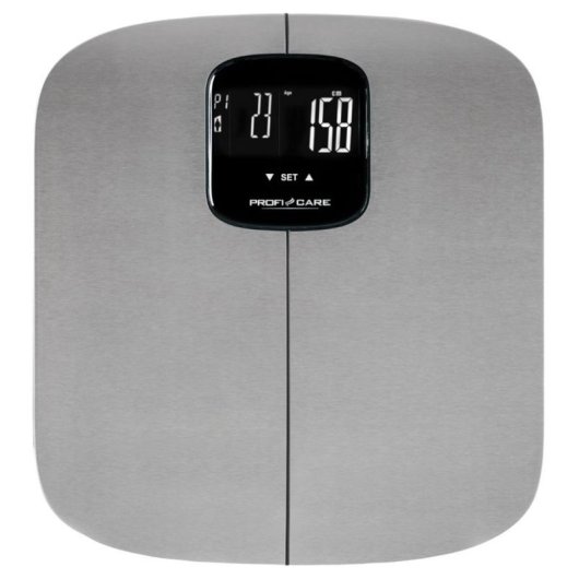 Balança Bioimpedancia ProfiCare PW 3006 FA Até 180 kg 10 Utilizadores Aço Inoxidável Ecrã LCD