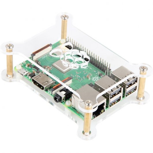 Joy-It RB-Case+12 Carcasa de Plástico Transparente para Raspberry Pi