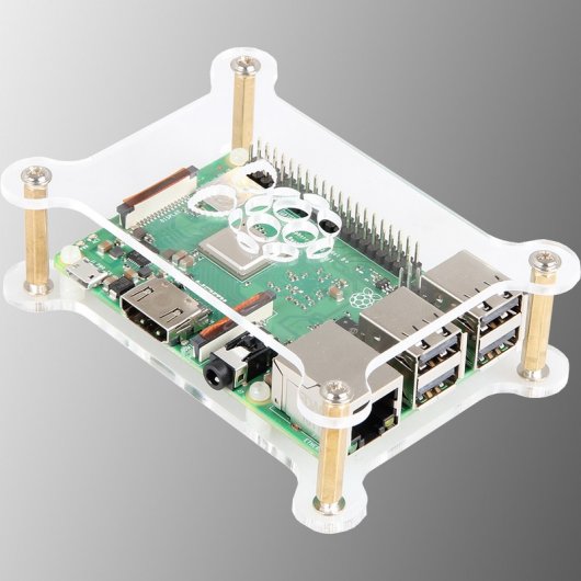 Joy-It RB-Case+12 Carcasa de Plástico Transparente para Raspberry Pi