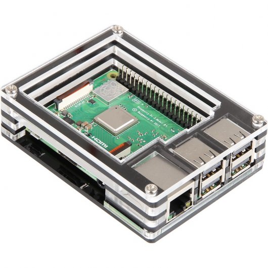 Joy-It RB-Case+14 Carcasa Acrílica Transparente para Raspberry Pi