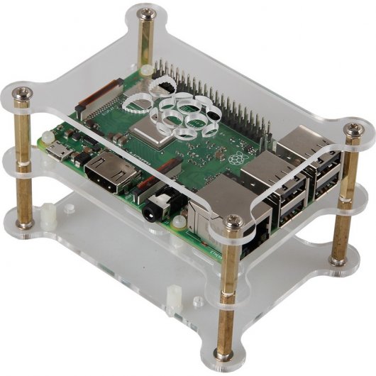 Joy-It RB-Case+13 Carcasa de Plástico Transparente para Raspberry Pi