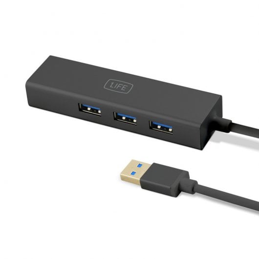 1Life usb:hub 3 Adaptador USB 3.0/RJ45 + HUB 3x USB 3.0