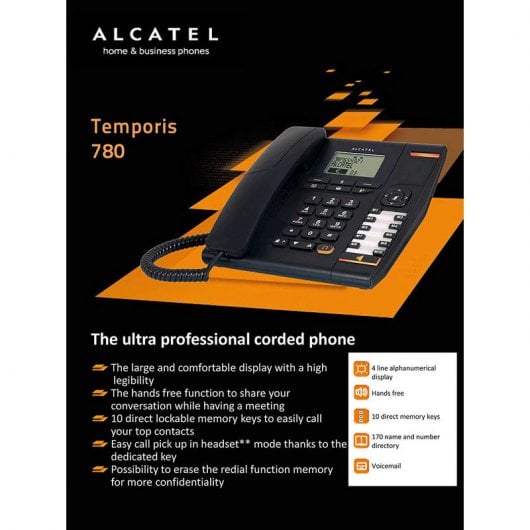 Alcatel Temporis 780 Teléfono Fijo Negro