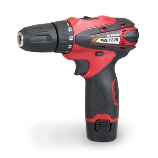 Stayer PBL122BK Taladro Atornillador + 2 Baterías 12V + Cargador + Maletín