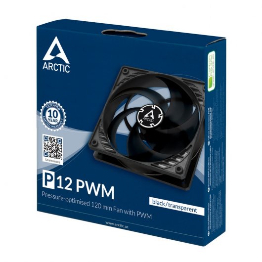 Arctic P12 PWM Ventilador 120mm Negro Transparente
