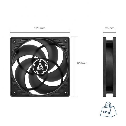 Arctic P12 PWM PST Ventilador 120mm Negro Transparente
