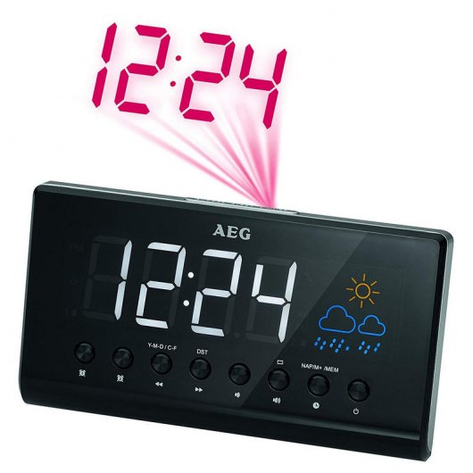 AEG MRC 4141 P Radio Despertador con Proyector