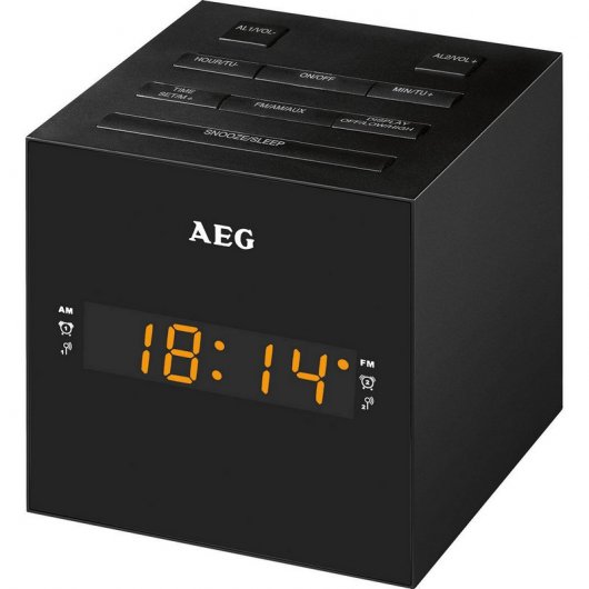 AEG MRC 4150 Radio Despertador Digital Cargador Negro