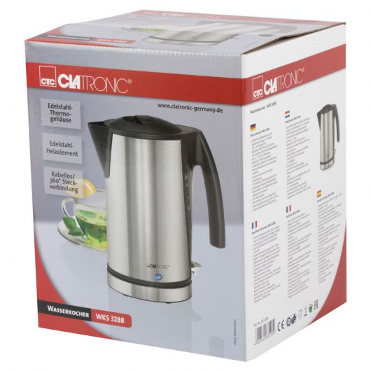 Clatronic WKS 3288 Hervidor de Agua 1.7L 2200W Inox