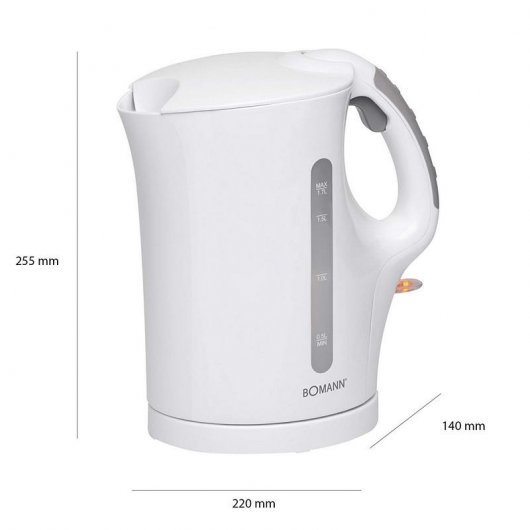 Bomann WK 5011 Hervidor de Agua 1.7L 2200W Blanco